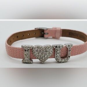 Swarovski Pink Rhinestone 'I Love U' Bracelet